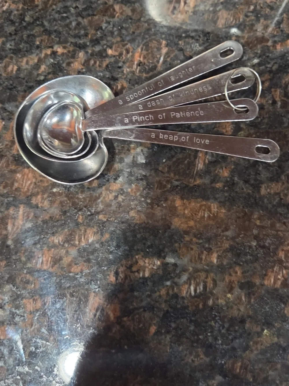 Engraved Stainless Steel Measuring Spoon Set - Silver